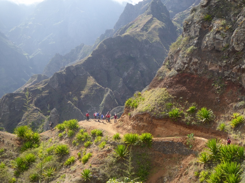 Hiking in the mountains of Santo Antao