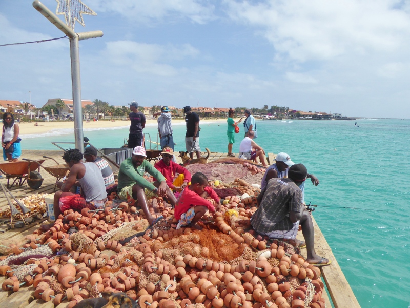 On the Fishing dock in Santa Maria, Sal island