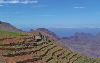 Terrassenfelder auf Santo Antão, Kapverdische Inseln