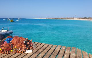 Sandy Beach and turquoise water in Santa Maria Sal island
